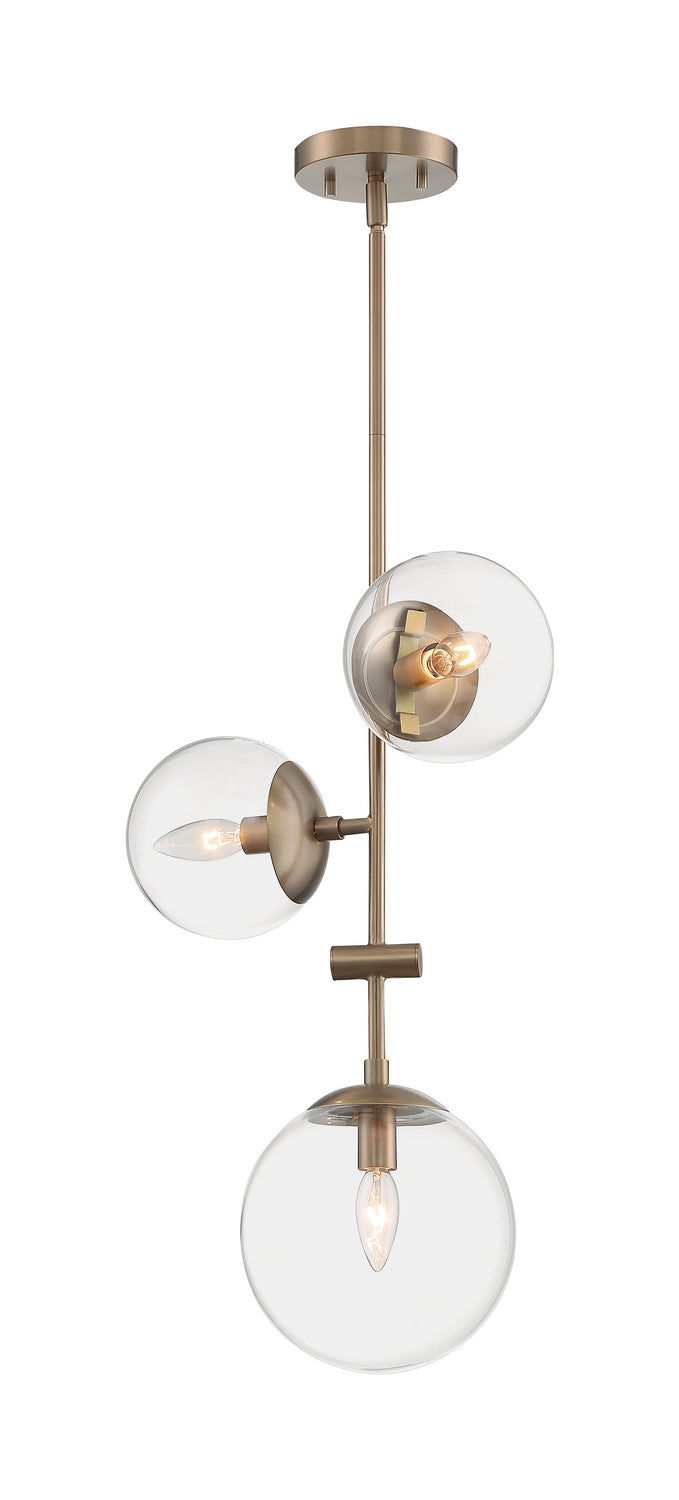 Nuvo Lighting - 60-7124 - Three Light Pendant - Sky - Burnished Brass