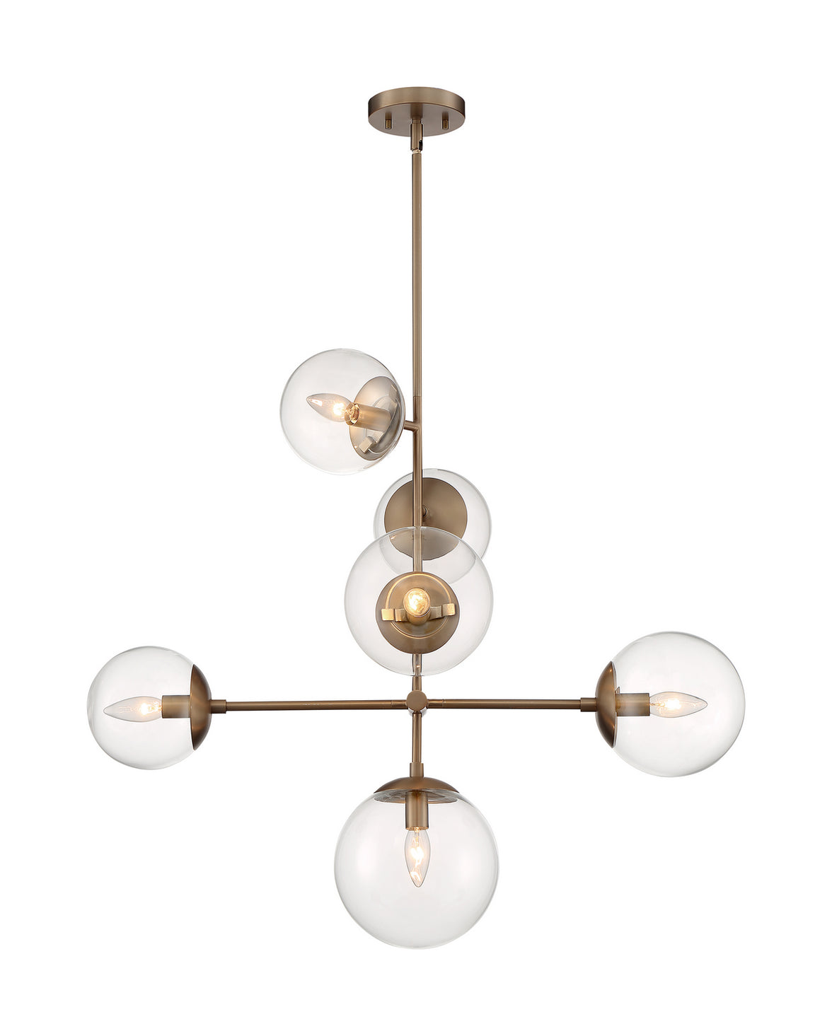 Nuvo Lighting - 60-7125 - Six Light Pendant - Sky - Burnished Brass