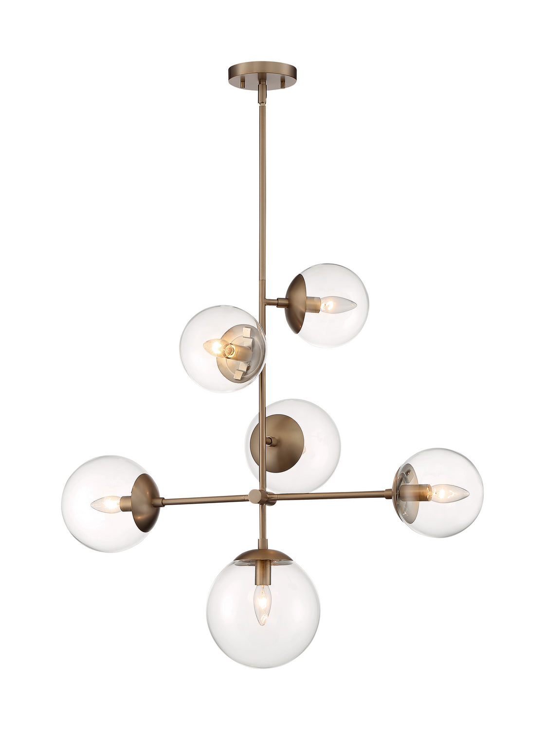 Nuvo Lighting - 60-7125 - Six Light Pendant - Sky - Burnished Brass