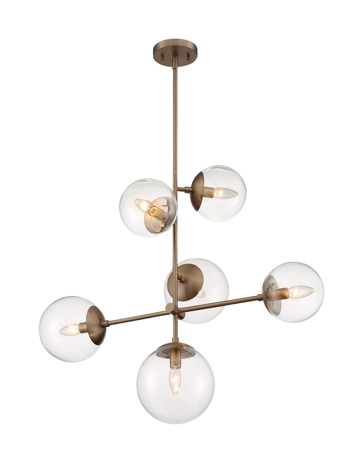 Nuvo Lighting - 60-7125 - Six Light Pendant - Sky - Burnished Brass