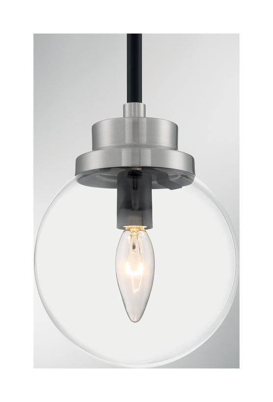 Nuvo Lighting - 60-7131 - One Light Pendant - Axis - Matte Black / Brushed Nickel Accents