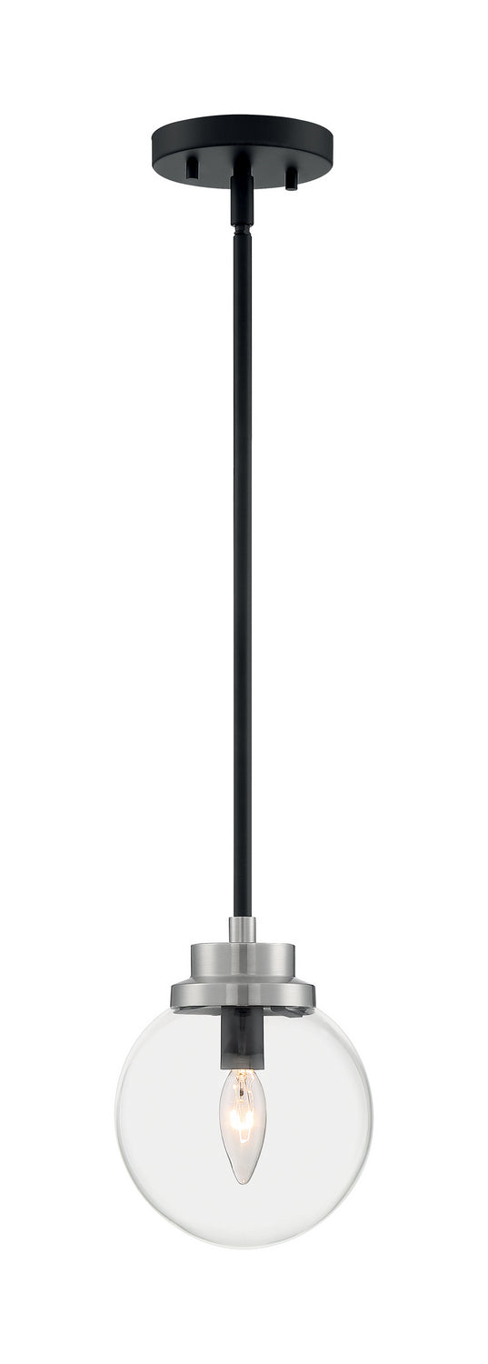 Nuvo Lighting - 60-7131 - One Light Pendant - Axis - Matte Black / Brushed Nickel Accents