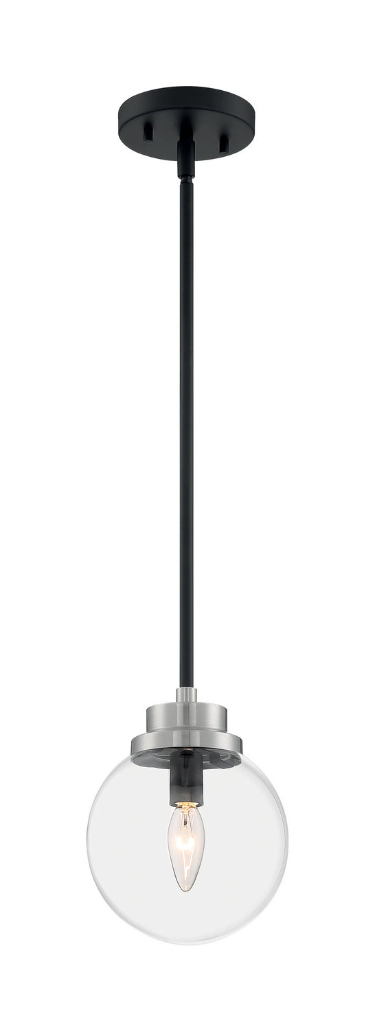 Nuvo Lighting - 60-7131 - One Light Pendant - Axis - Matte Black / Brushed Nickel Accents