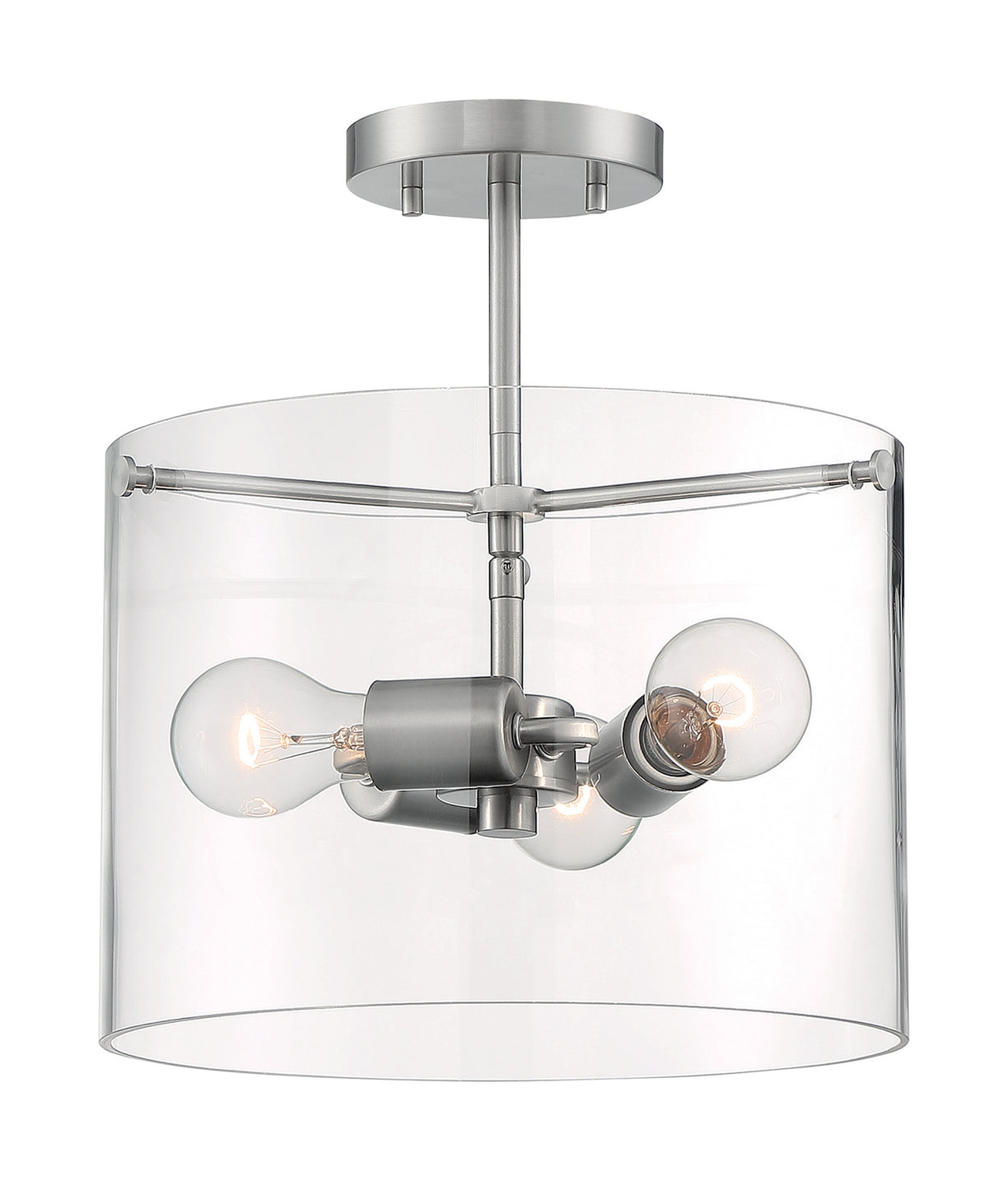 Nuvo Lighting - 60-7178 - Three Light Semi Flush Mount - Sommerset - Brushed Nickel