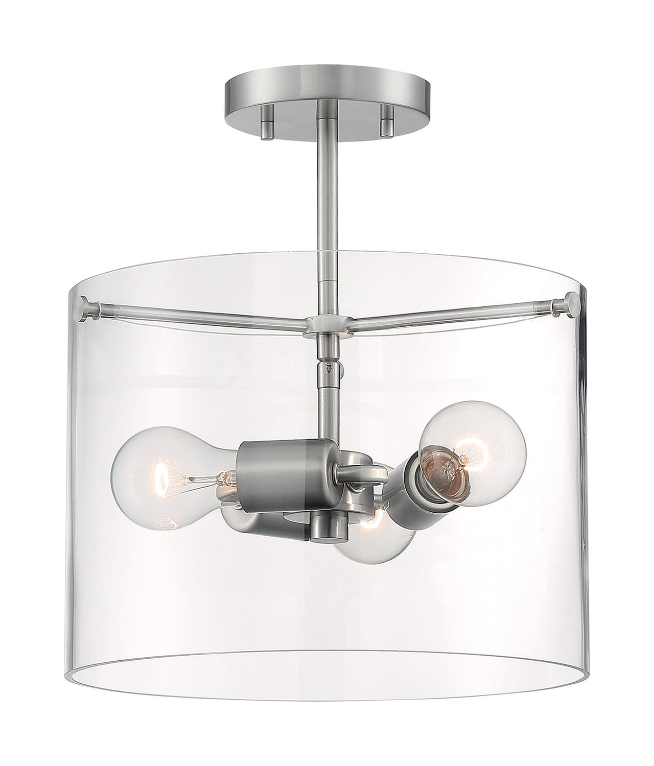 Nuvo Lighting - 60-7178 - Three Light Semi Flush Mount - Sommerset - Brushed Nickel