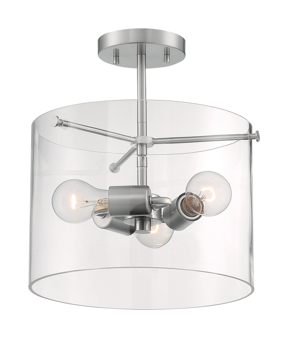 Nuvo Lighting - 60-7178 - Three Light Semi Flush Mount - Sommerset - Brushed Nickel