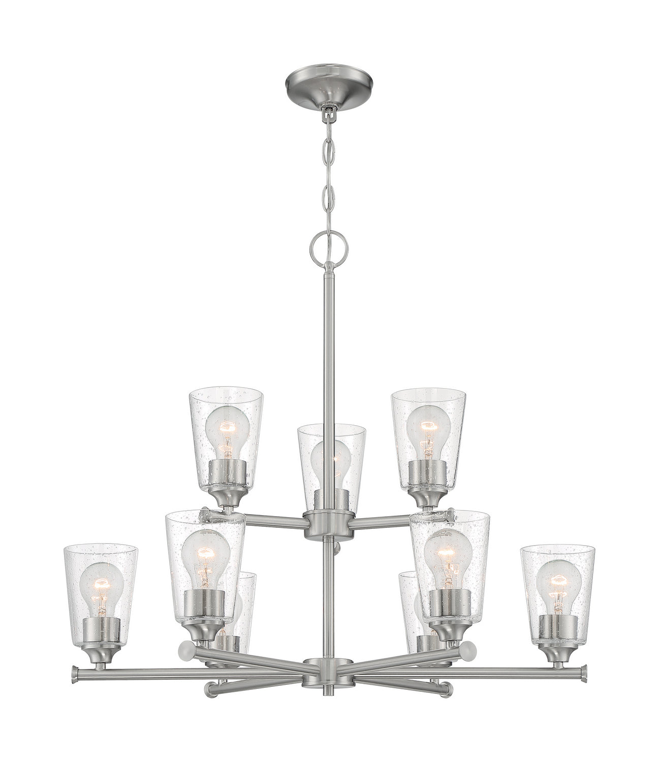 Nuvo Lighting - 60-7189 - Nine Light Chandelier - Bransel - Brushed Nickel