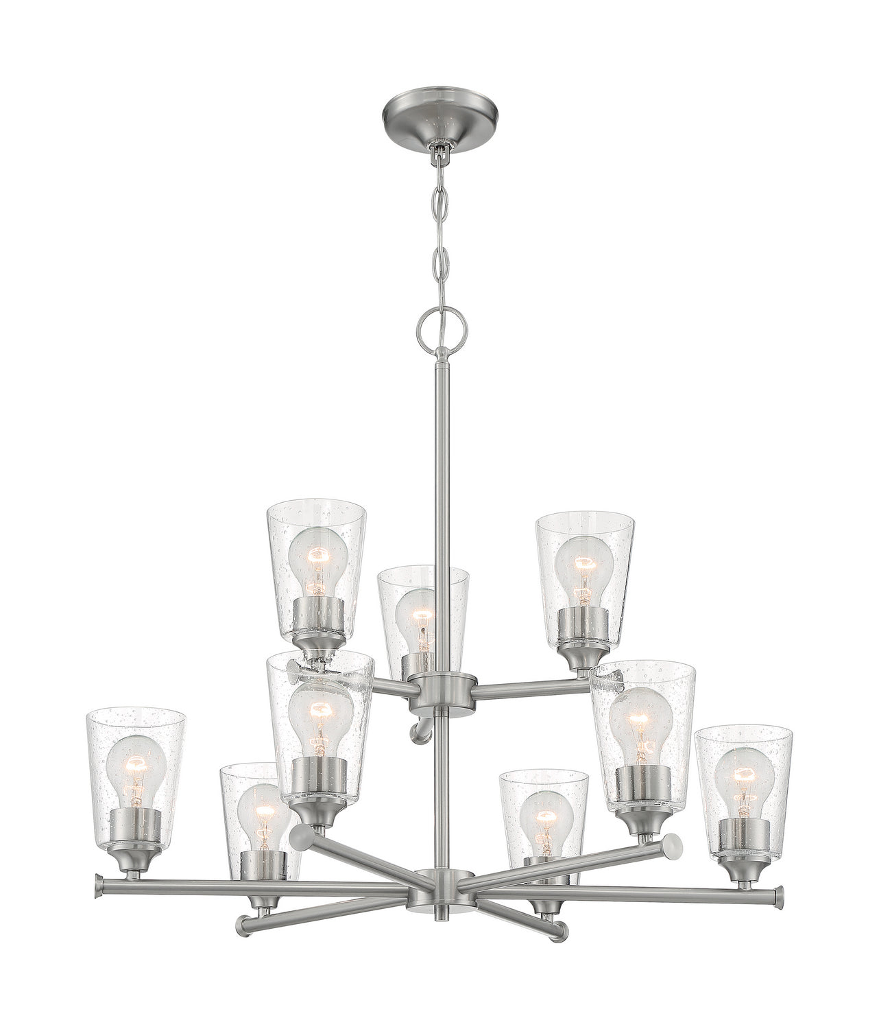 Nuvo Lighting - 60-7189 - Nine Light Chandelier - Bransel - Brushed Nickel