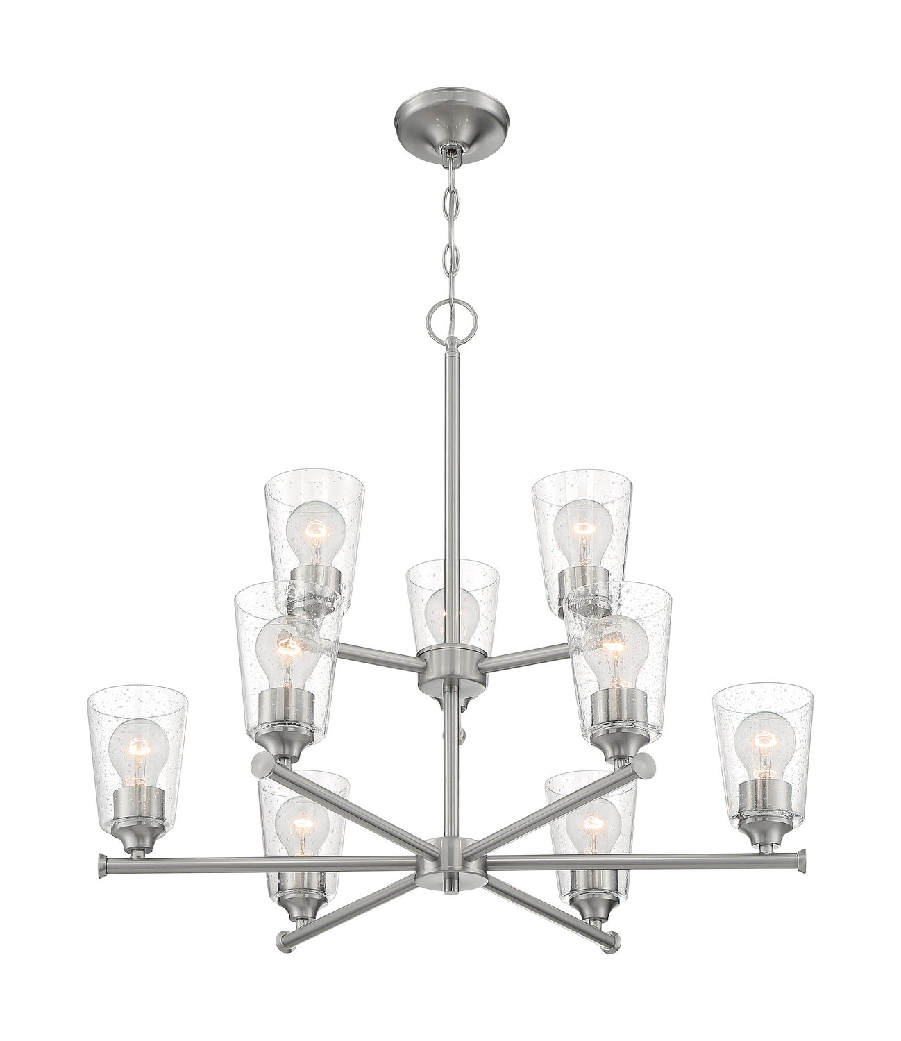 Nuvo Lighting - 60-7189 - Nine Light Chandelier - Bransel - Brushed Nickel