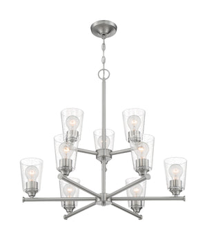 Nuvo Lighting - 60-7189 - Nine Light Chandelier - Bransel - Brushed Nickel