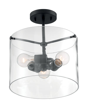 Nuvo Lighting - 60-7278 - Three Light Semi Flush Mount - Sommerset - Matte Black