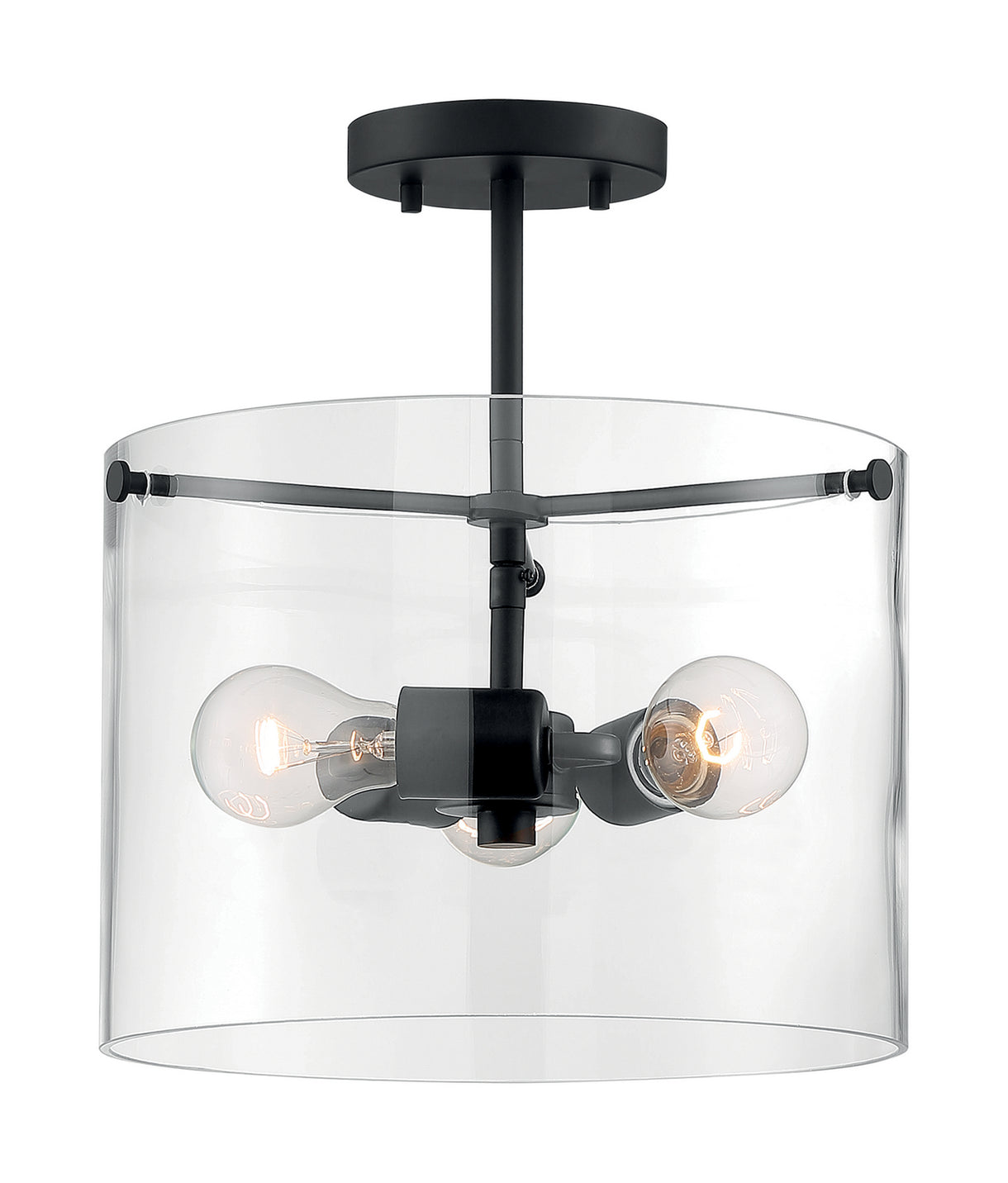 Nuvo Lighting - 60-7278 - Three Light Semi Flush Mount - Sommerset - Matte Black