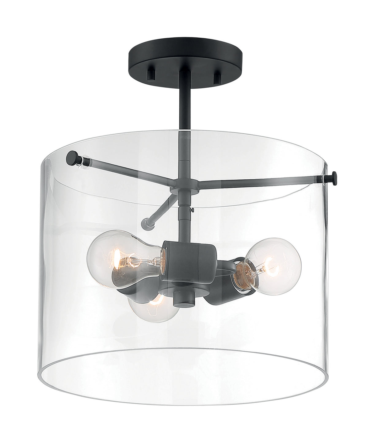 Nuvo Lighting - 60-7278 - Three Light Semi Flush Mount - Sommerset - Matte Black