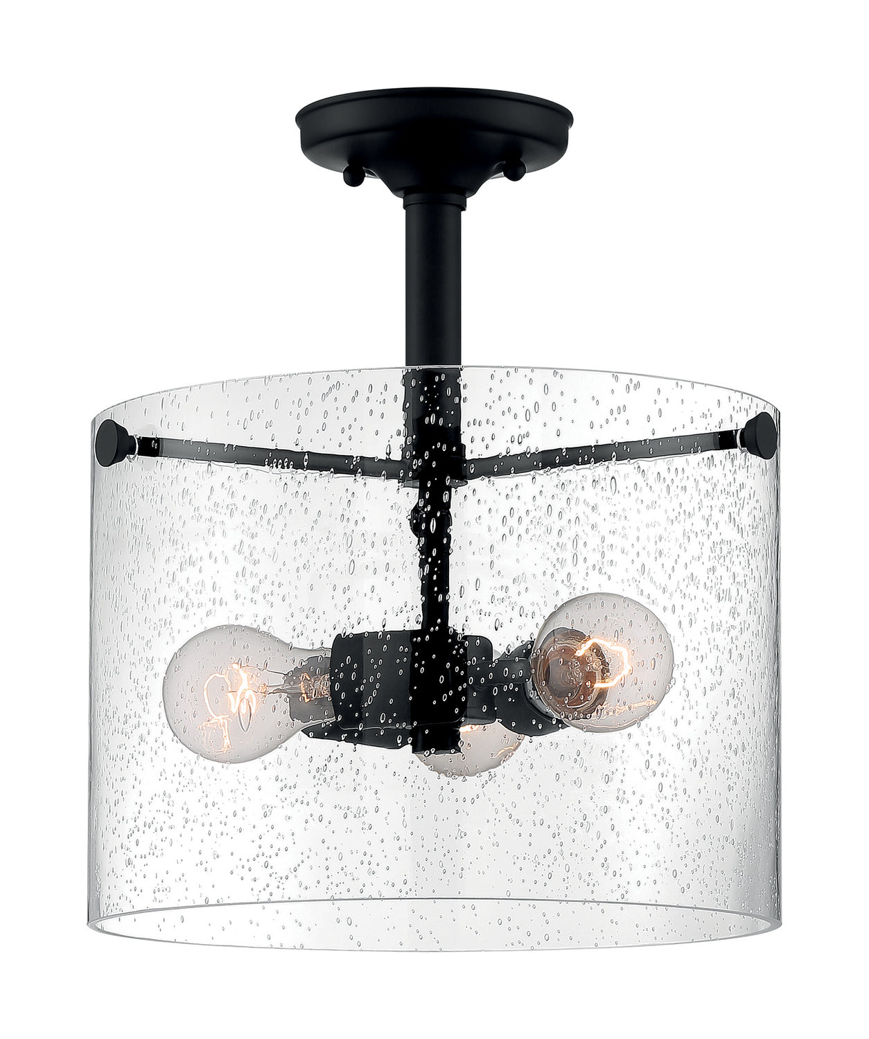 Nuvo Lighting - 60-7288 - Three Light Semi Flush Mount - Bransel - Matte Black