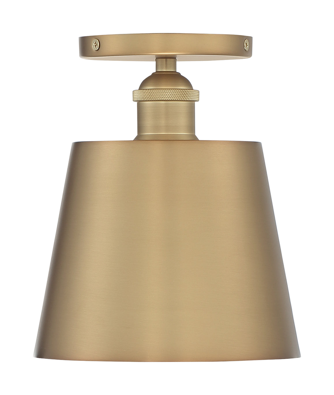 Nuvo Lighting - 60-7321 - One Light Semi Flush Mount - Motif - Brushed Brass / White Accents