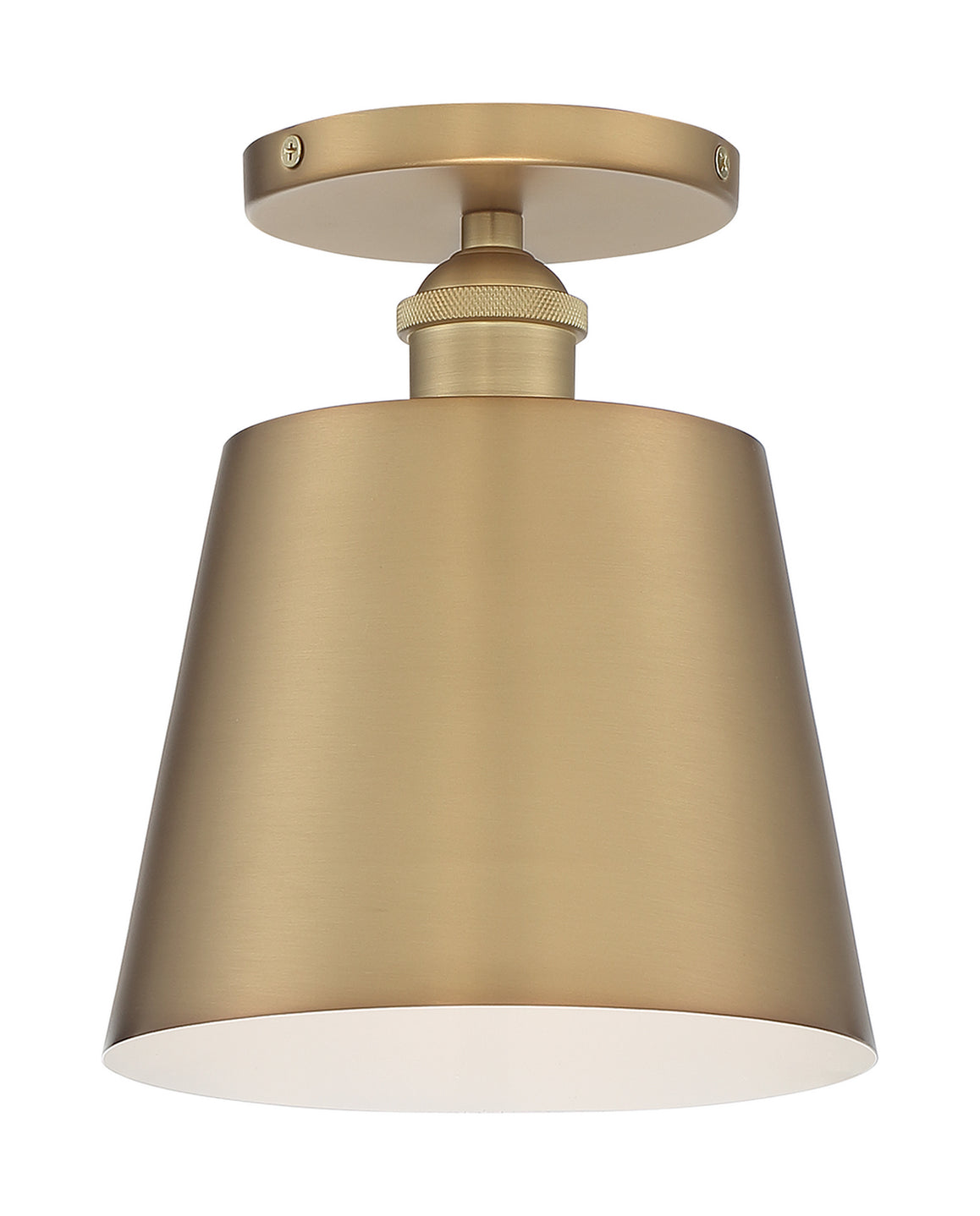 Nuvo Lighting - 60-7321 - One Light Semi Flush Mount - Motif - Brushed Brass / White Accents