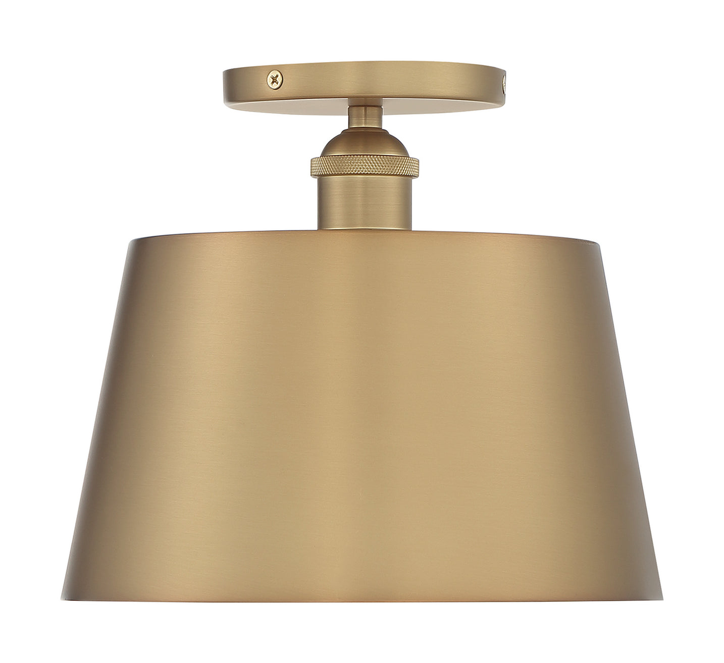 Nuvo Lighting - 60-7322 - One Light Semi Flush Mount - Motif - Brushed Brass / White