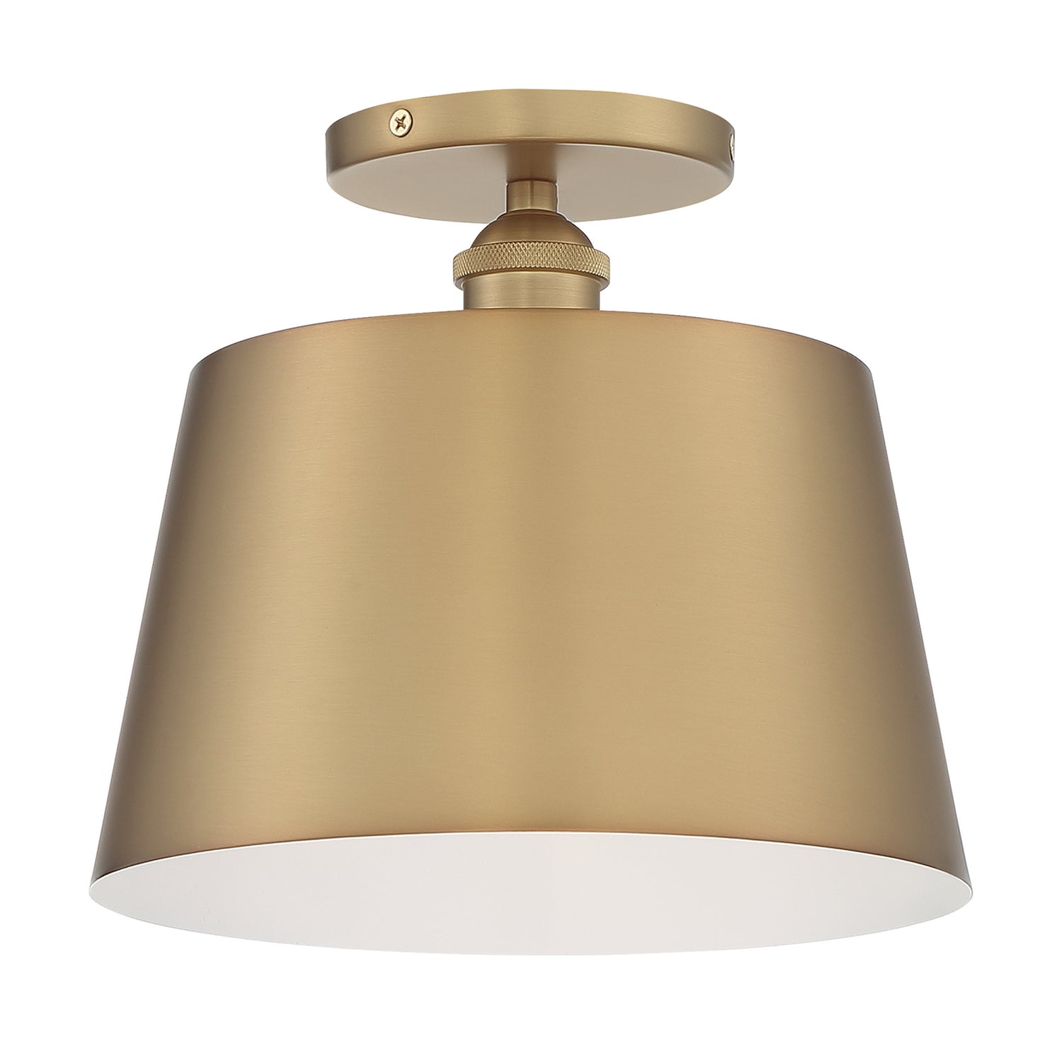 Nuvo Lighting - 60-7322 - One Light Semi Flush Mount - Motif - Brushed Brass / White