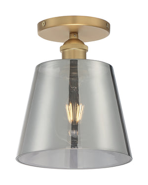 Nuvo Lighting - 60-7323 - One Light Semi Flush Mount - Motif - Brushed Brass / Smoked Glass