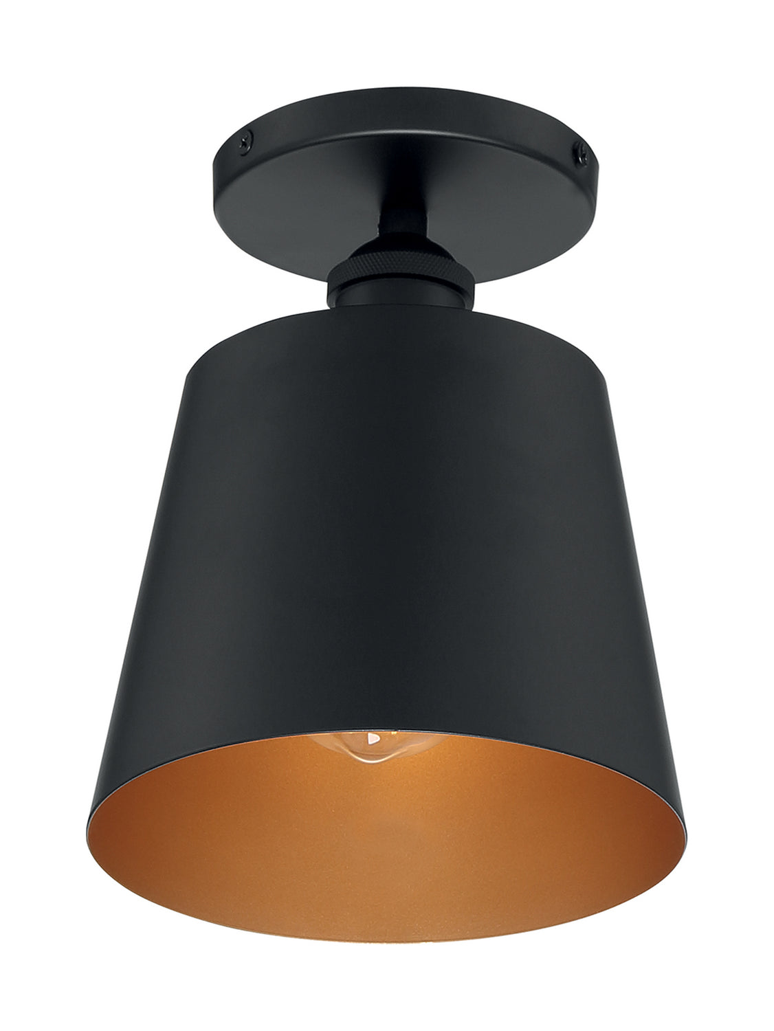 Nuvo Lighting - 60-7331 - One Light Semi Flush Mount - Motif - Black / Gold