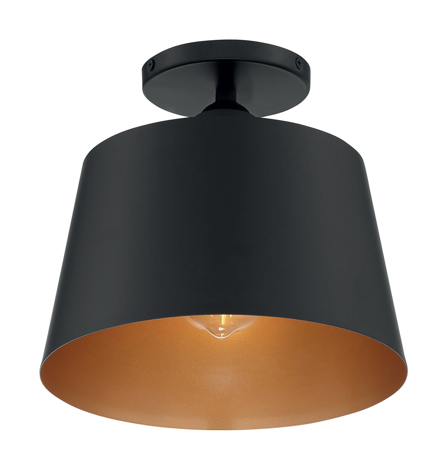 Nuvo Lighting - 60-7332 - One Light Semi Flush Mount - Motif - Black / Gold Accents