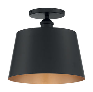 Nuvo Lighting - 60-7332 - One Light Semi Flush Mount - Motif - Black / Gold Accents