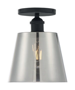 Nuvo Lighting - 60-7333 - One Light Semi Flush Mount - Motif - Black / Smoked Glass