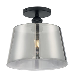 Nuvo Lighting - 60-7334 - One Light Semi Flush Mount - Motif - Black / Smoked Glass