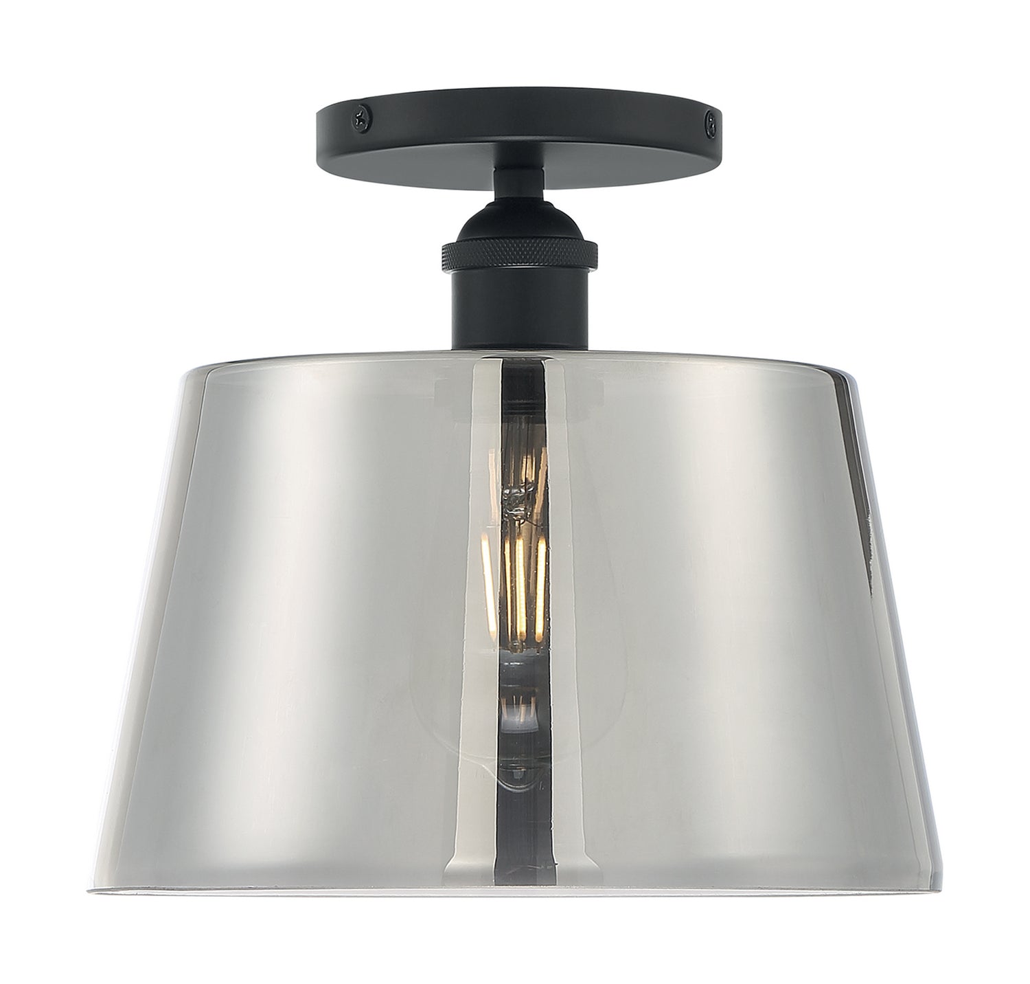 Nuvo Lighting - 60-7334 - One Light Semi Flush Mount - Motif - Black / Smoked Glass