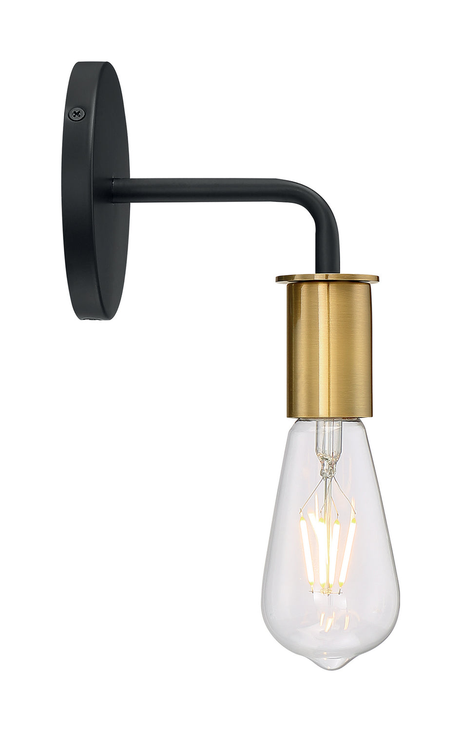 Nuvo Lighting - 60-7341 - One Light Wall Sconce - Ryder - Black / Brushed Brass