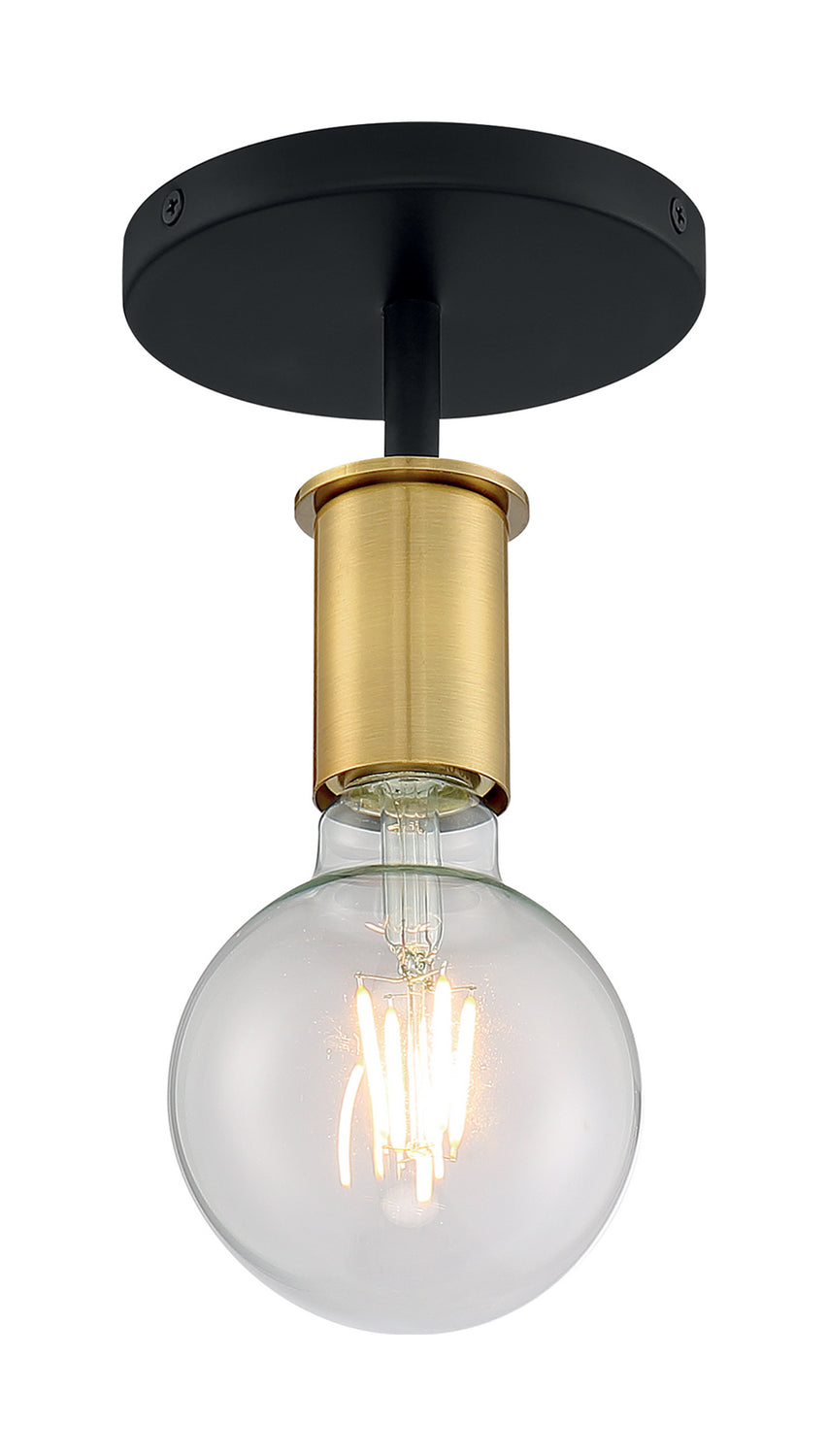 Nuvo Lighting - 60-7343 - One Light Semi Flush Mount - Ryder - Black / Brushed Brass