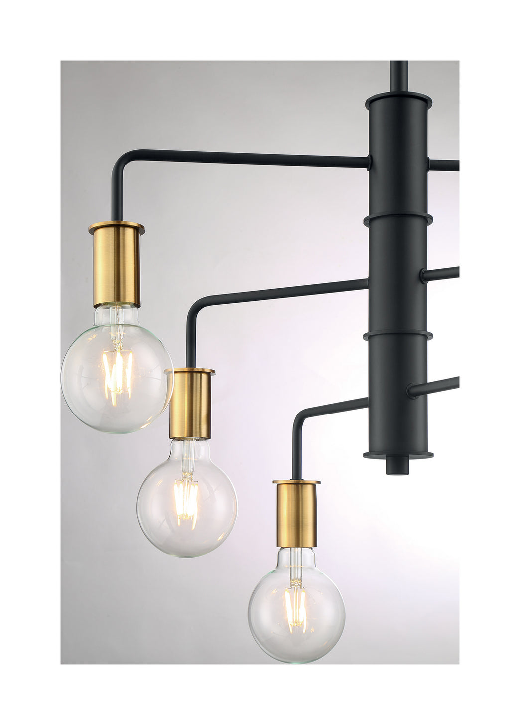 Nuvo Lighting - 60-7344 - Six Light Chandelier - Ryder - Black / Brushed Brass