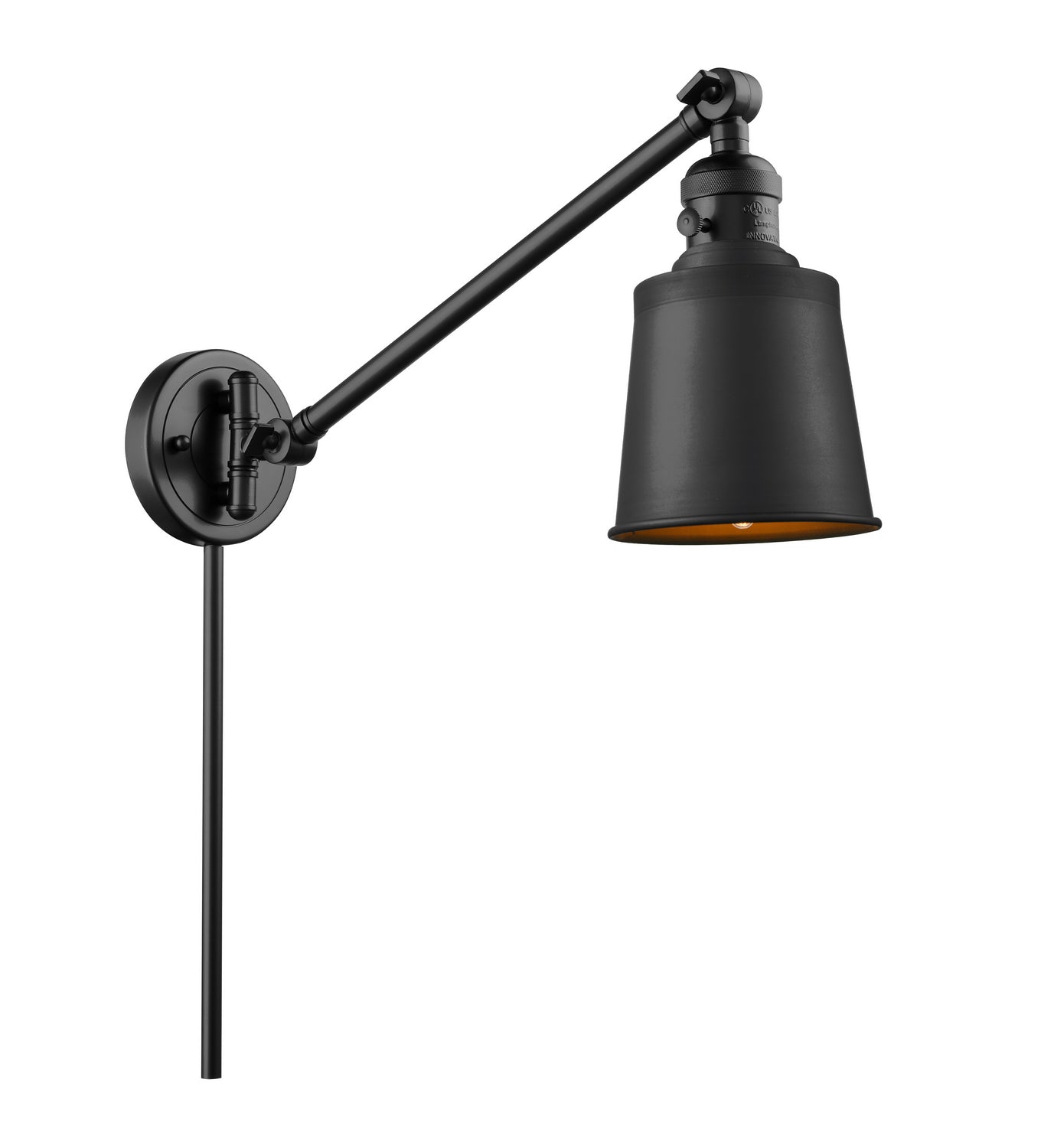 Innovations - 237-BK-M9-BK - One Light Swing Arm Lamp - Franklin Restoration - Matte Black