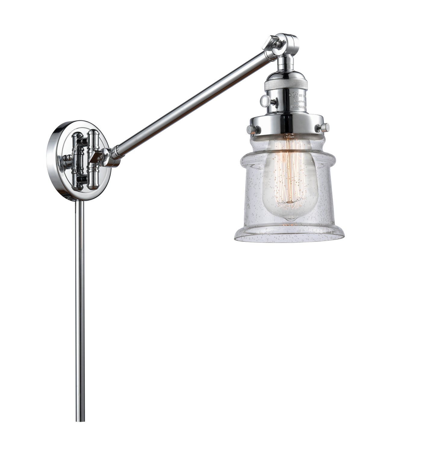 Innovations - 237-PC-G184S - One Light Swing Arm Lamp - Franklin Restoration - Polished Chrome