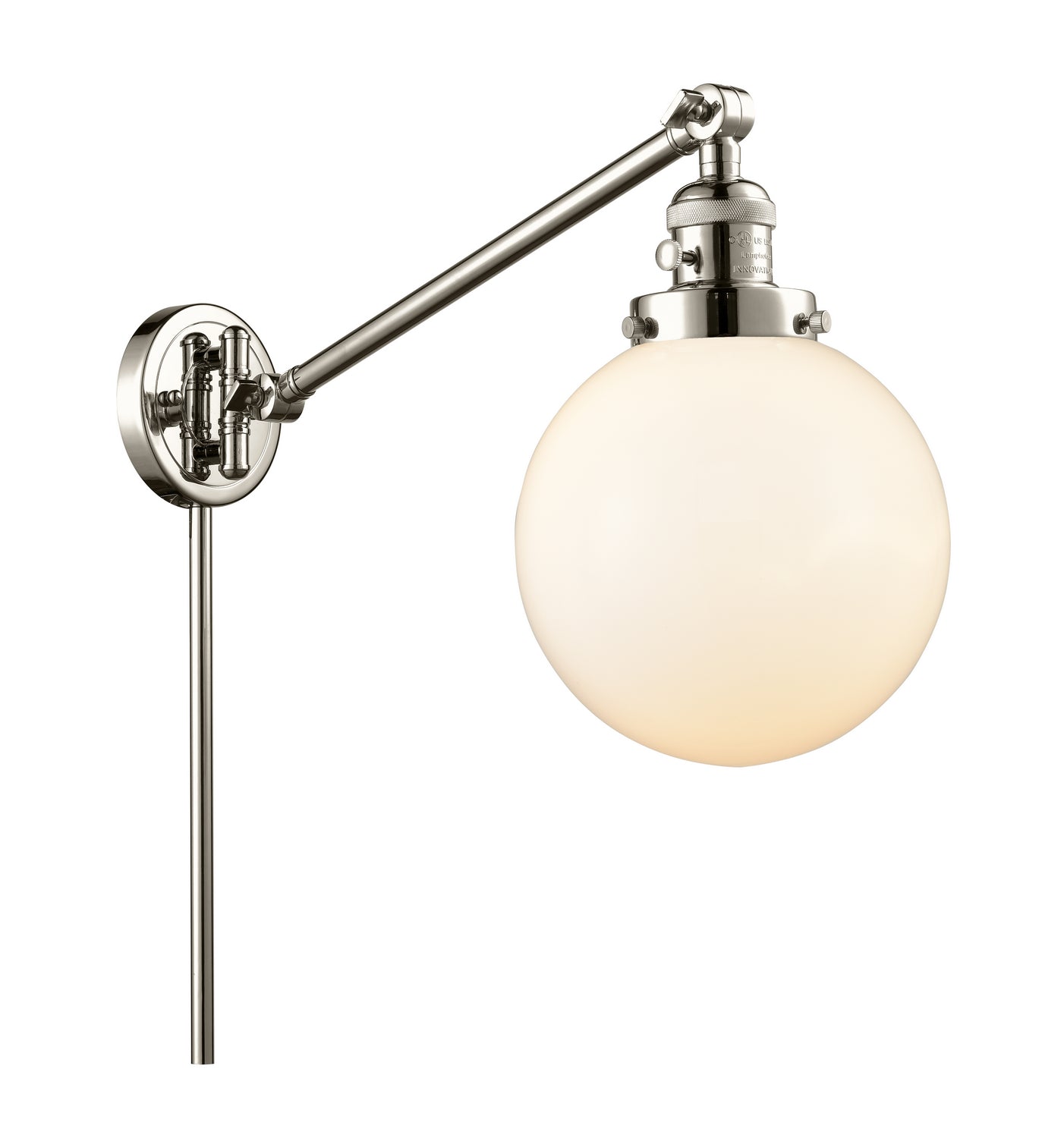 Innovations - 237-PN-G201-8 - One Light Swing Arm Lamp - Franklin Restoration - Polished Nickel