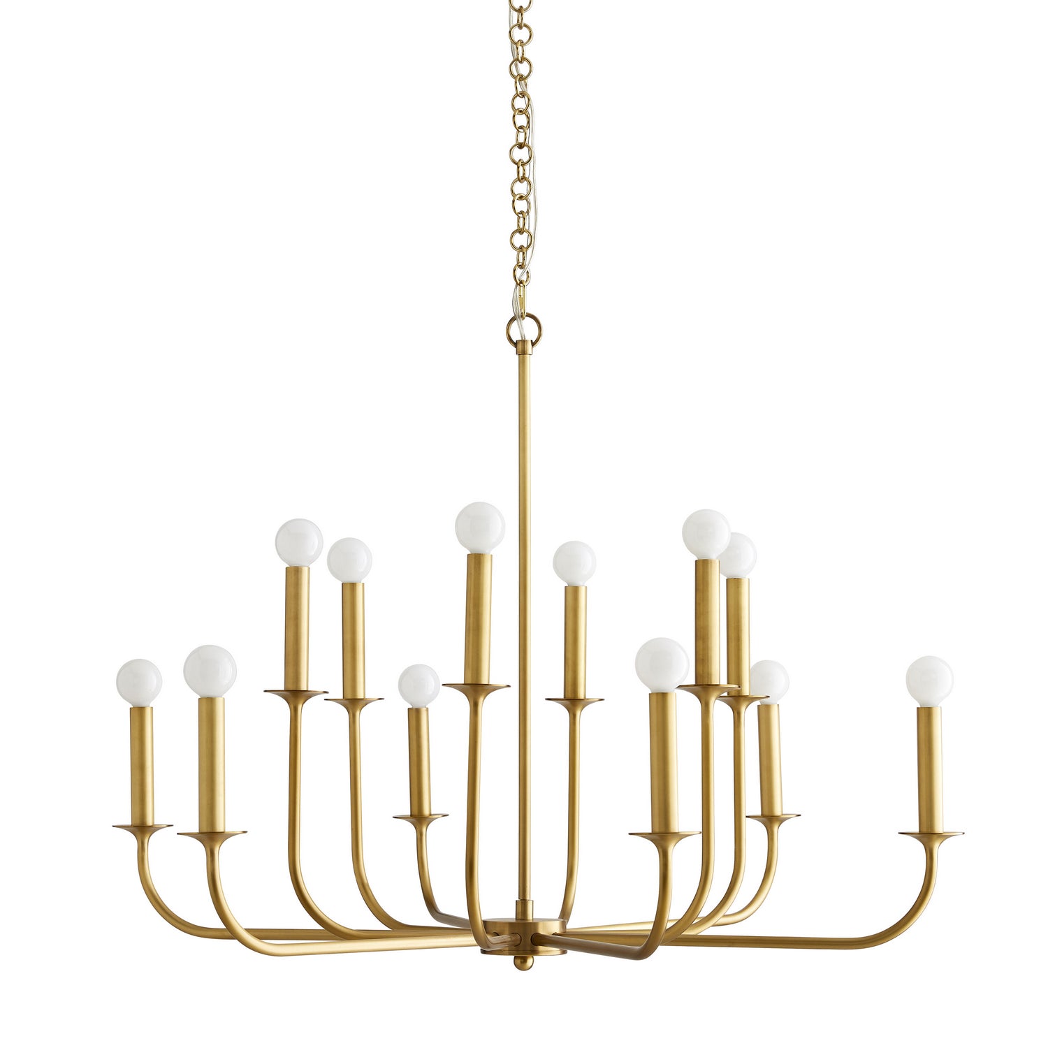 Arteriors - 89343 - 12 Light Chandelier - Breck - Antique Brass