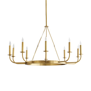 Arteriors - 89637 - Ten Light Chandelier - Berlin - Antique Brass