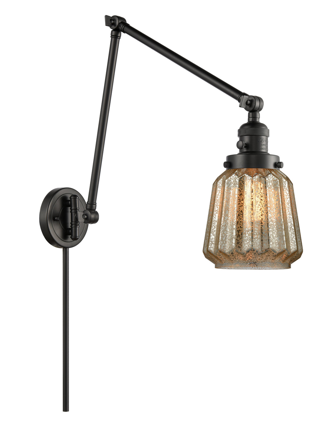 Innovations - 238-BK-G146 - One Light Swing Arm Lamp - Franklin Restoration - Matte Black