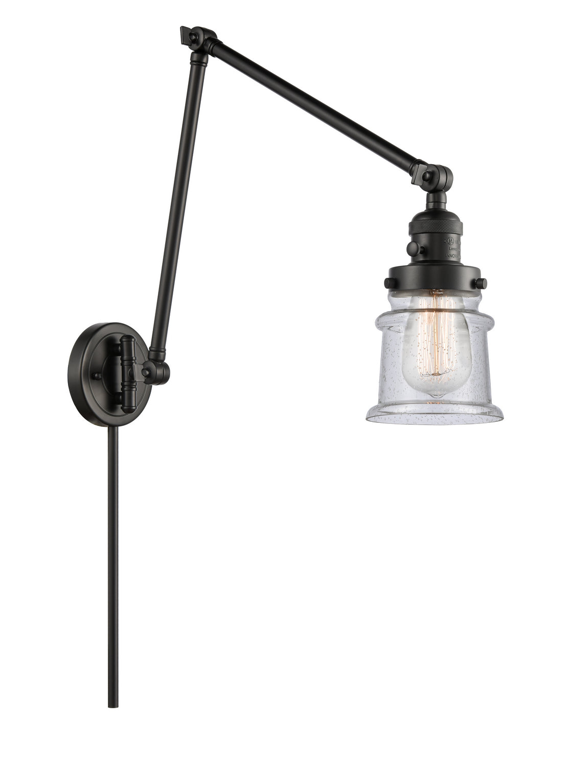 Innovations - 238-BK-G184S - One Light Swing Arm Lamp - Franklin Restoration - Matte Black