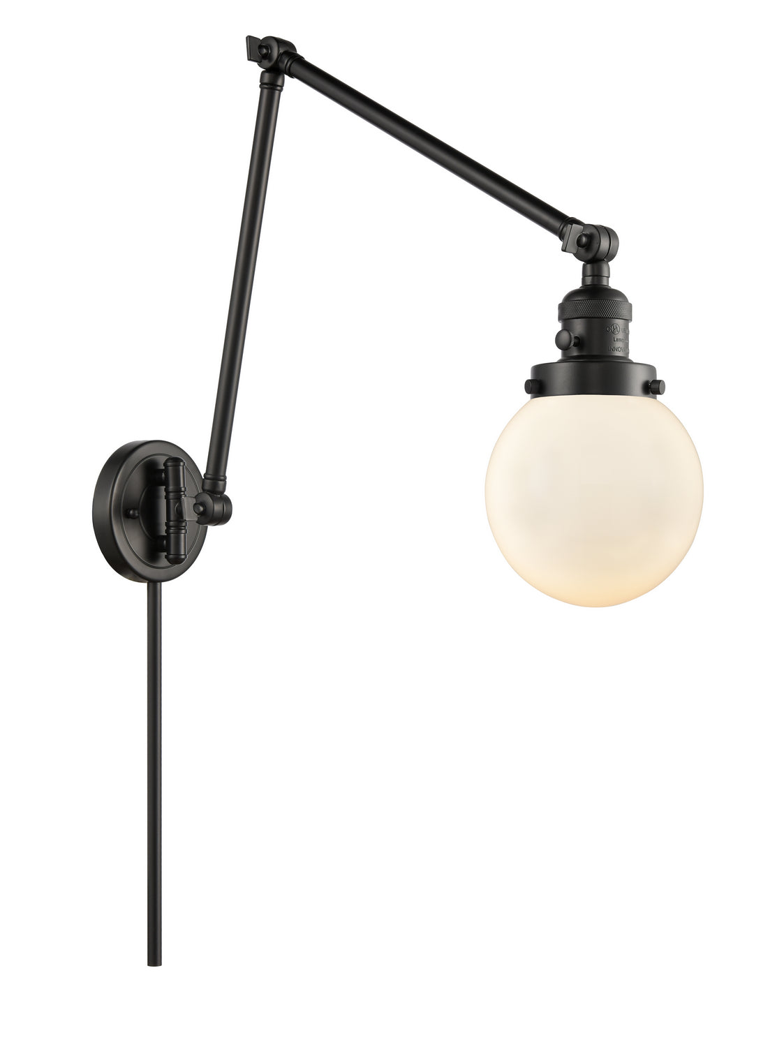 Innovations - 238-BK-G201-6 - One Light Swing Arm Lamp - Franklin Restoration - Matte Black