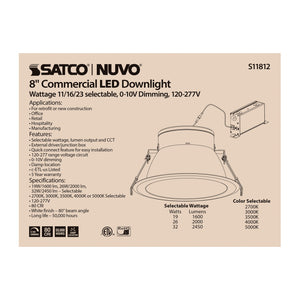 Satco - S11812 - LED Downlight - White