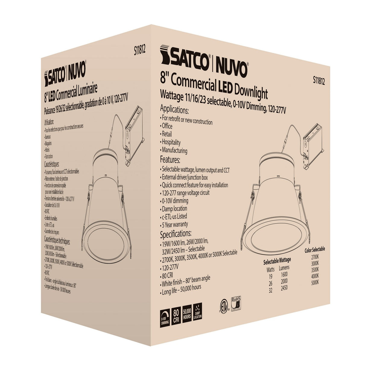 Satco - S11812 - LED Downlight - White