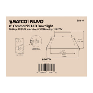 Satco - S11816 - LED Downlight - Silver