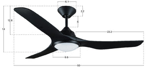 Beacon Lighting - 21309501 - 50``Ceiling Fan - Mariner - Black