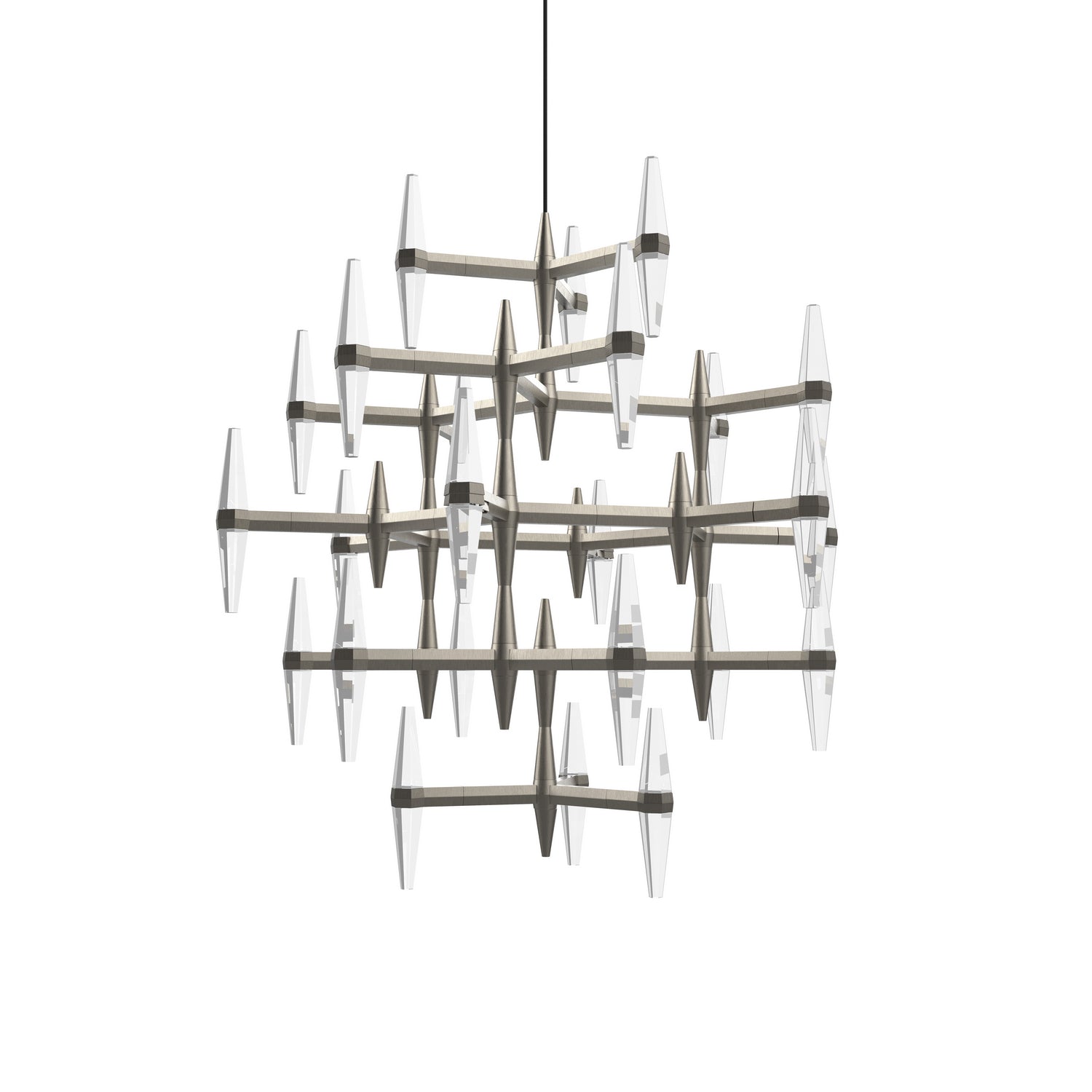 BlackJack Lighting - PSM-325-SN-27U-30K - LED Chandelier - Prism - Satin Nickel