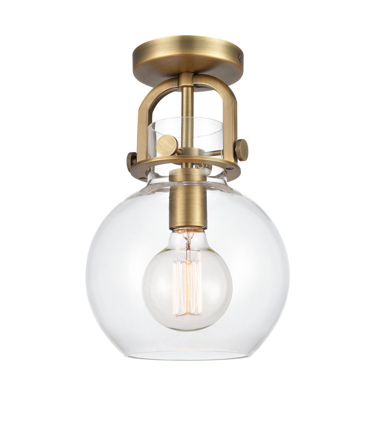 Innovations - 410-1F-BB-8CL - LED Flush Mount - Newton - Brushed Brass