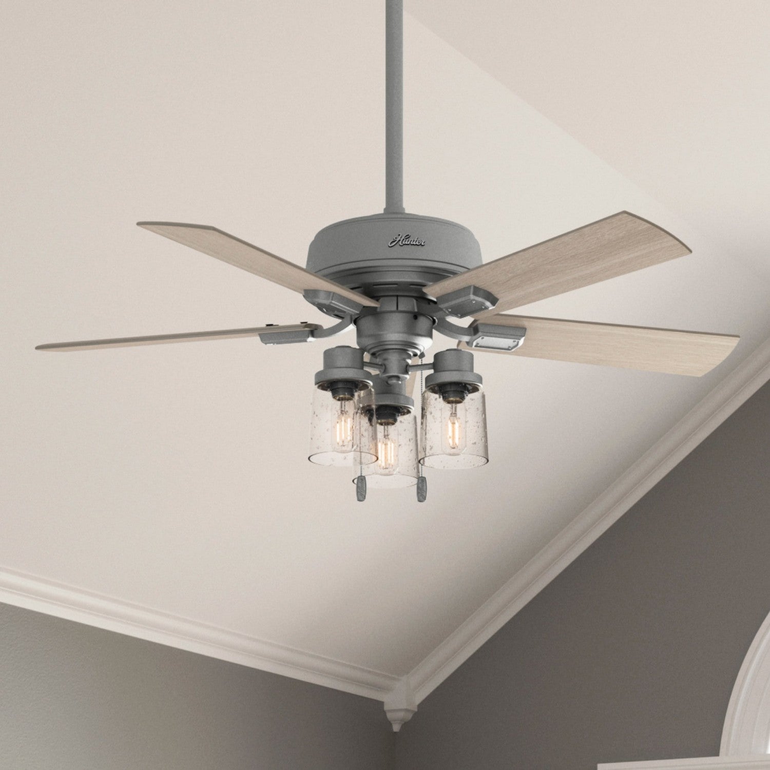 Hunter - 50649 - 44" Ceiling Fan - Hartland - Matte Silver