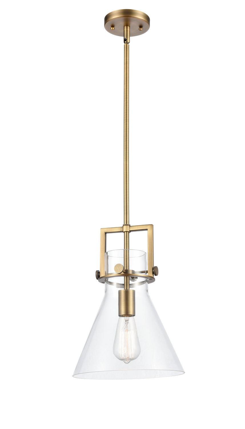 Innovations - 411-1S-BB-10CL - LED Mini Pendant - Downtown Urban - Brushed Brass