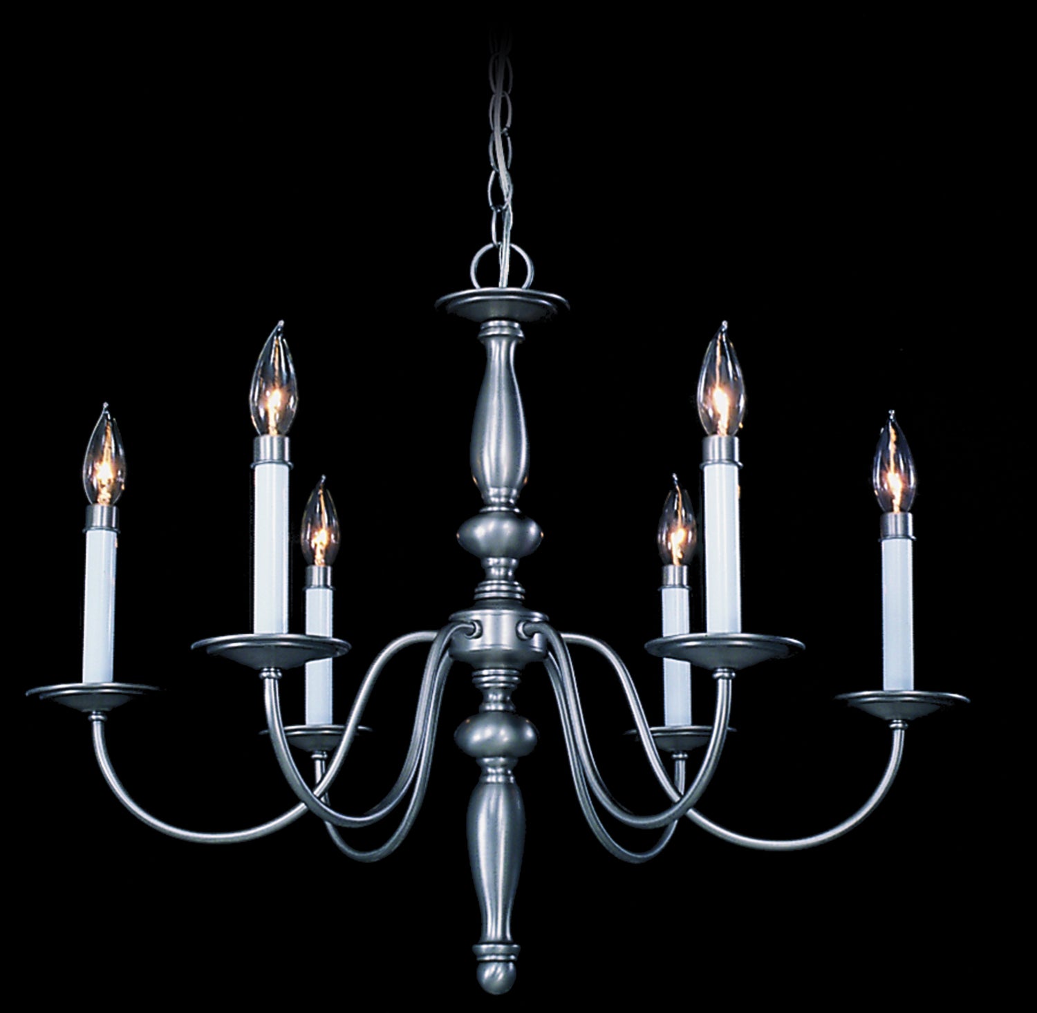 Framburg - 7916 SP - Six Light Chandelier - Jamestown - Satin Pewter