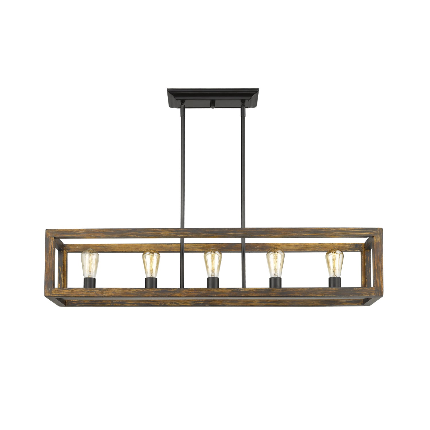 Golden - 0270-LP BLK - Five Light Linear Pendant - Sutton - Matte Black